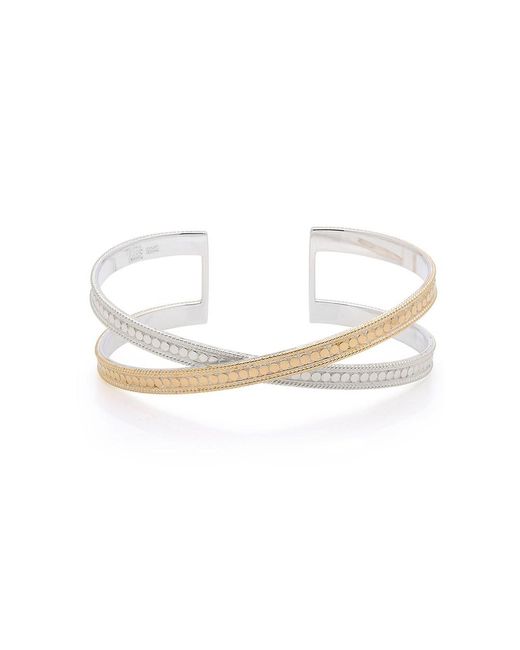 Anna Beck White Single Cross Cuff