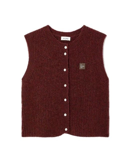 American Vintage Purple East Sleeveless Cardigan