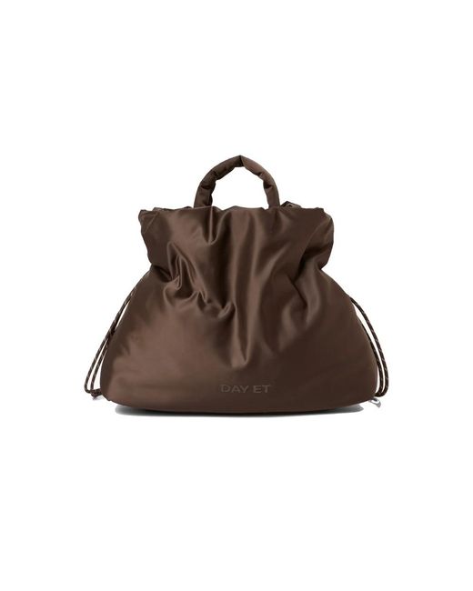 Day Et Brown Small Soft Satin Drawstring Crossbody Bag