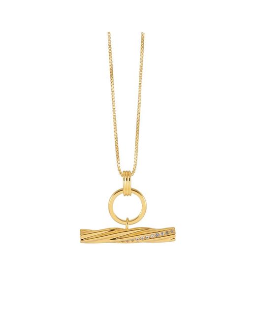 Rachel Jackson Metallic Twisted T Bar Necklace