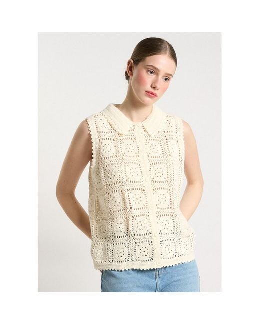 Les Tricots de Léa Natural Giacomo Cotton Crochet Top