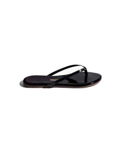 TKEES Black Lily Glosses Flip Flops