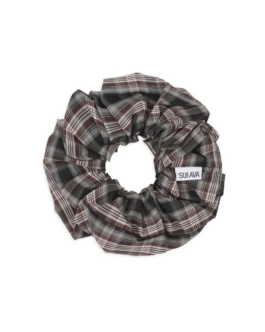 SUI AVA Metallic Tartan Scrunchie