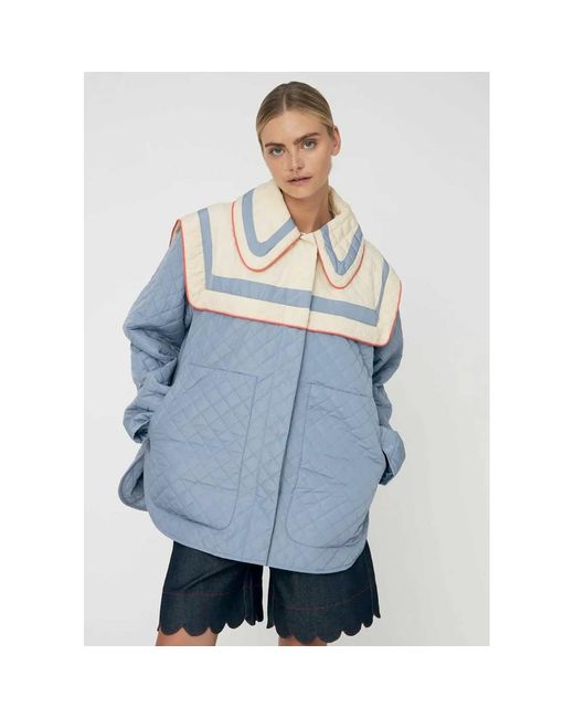 Stella Nova Blue Oversized Quilted Sailor Jacket