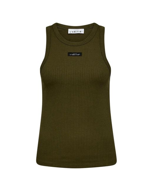 Haute L'Amitié Green Rib Badge Tank Top