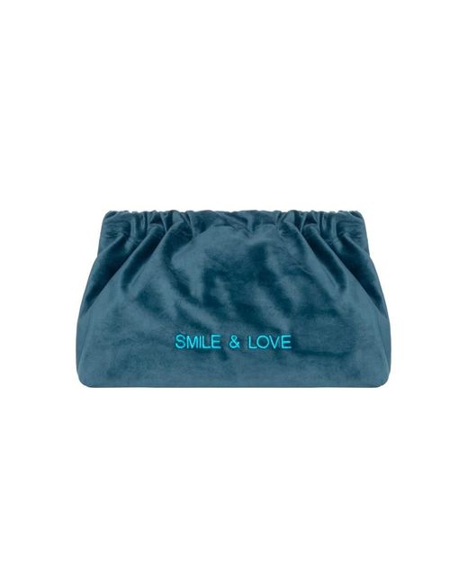 Sorbet Island Blue Velvet Clutch