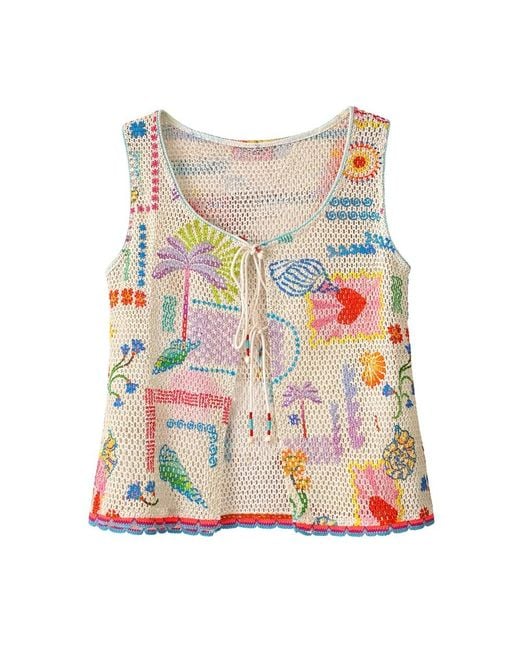 NOIB Multicolor Ziva Crochet Vest Top