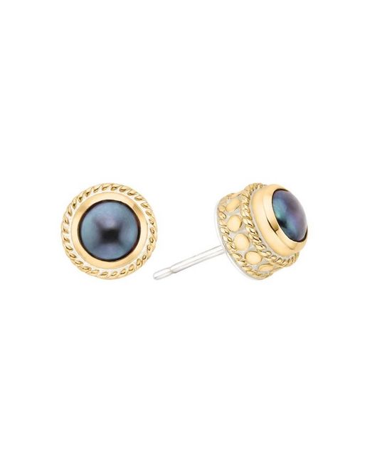 Anna Beck Metallic Pearl Stud Earrings