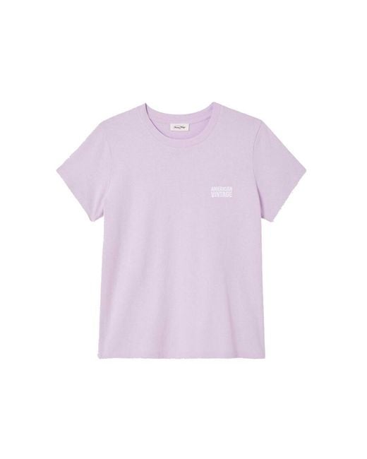 American Vintage Purple Ykobow Cotton T-Shirt