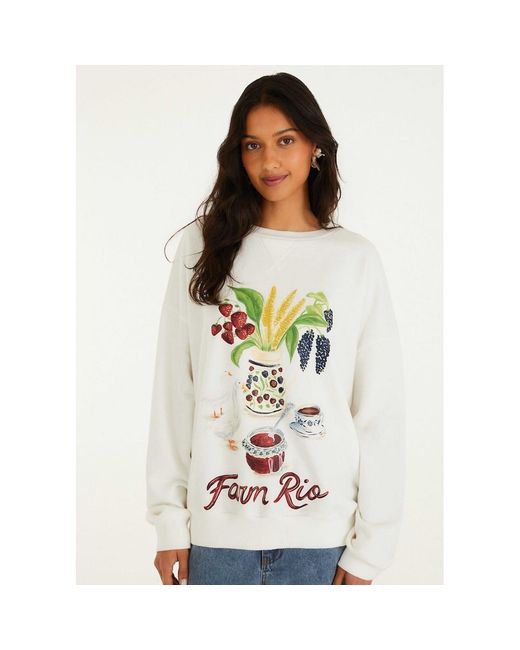 Farm Rio White Country Table Sweatshirt