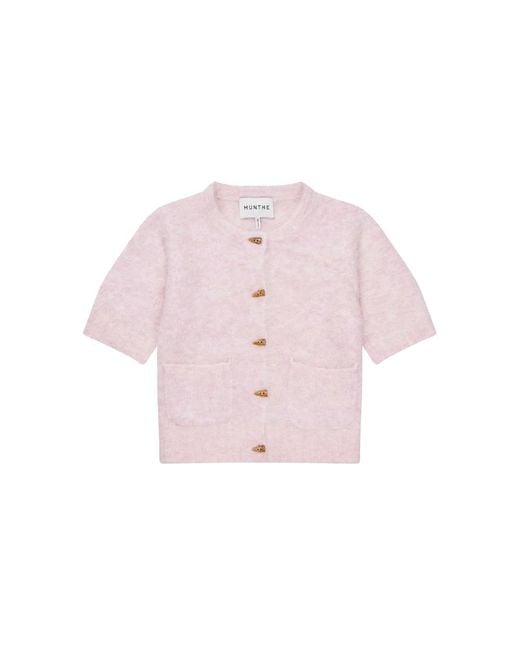 Munthe Pink Locca Alpaca Blend Cardigan