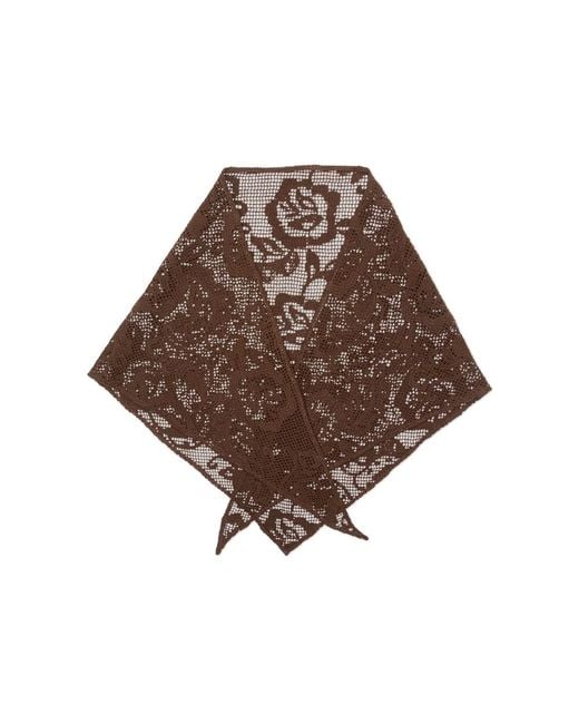 Becksöndergaard Brown Croflora Triangle Scarf