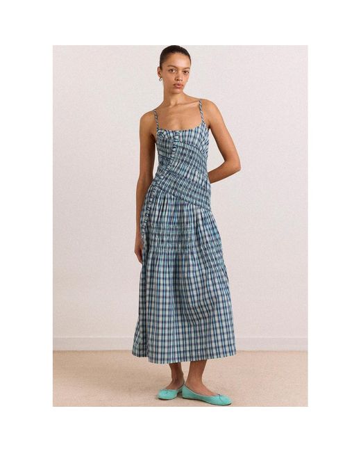 Damson Madder Blue Lyra Midi Dress