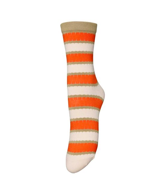 Becksöndergaard Orange Scallopia Cotta Cotton Socks