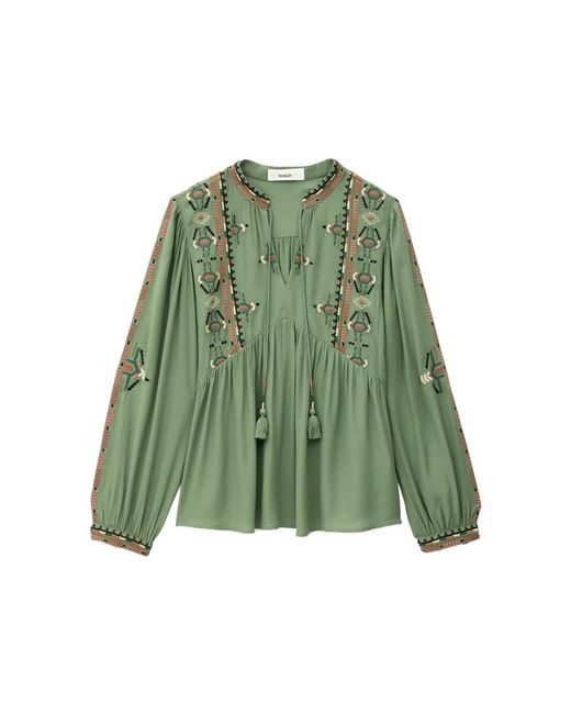 Ba&sh Green Tilt Blouse