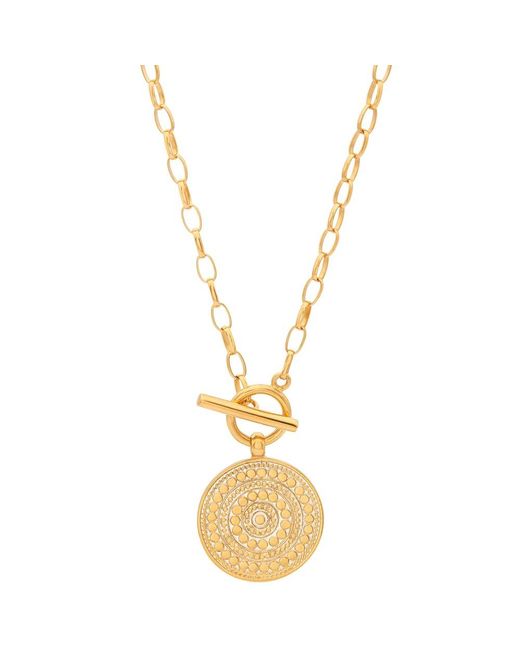 Anna Beck Metallic Dotted Circle Toggle Necklace