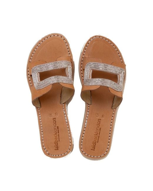 Laidbacklondon Brown Shimoni Lp Leather Sandal