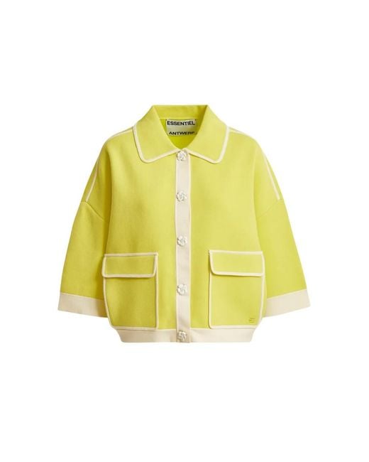 Essentiel Antwerp Yellow Jugly Knit Cardigan