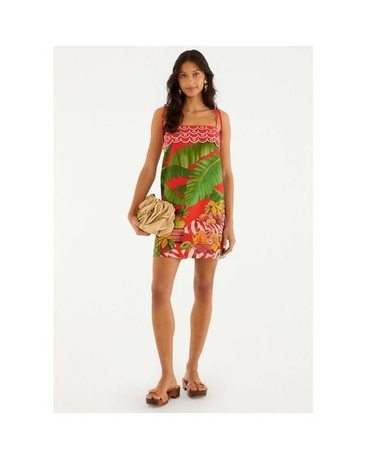 Farm Rio Red Fruit Trolley Mini Dress