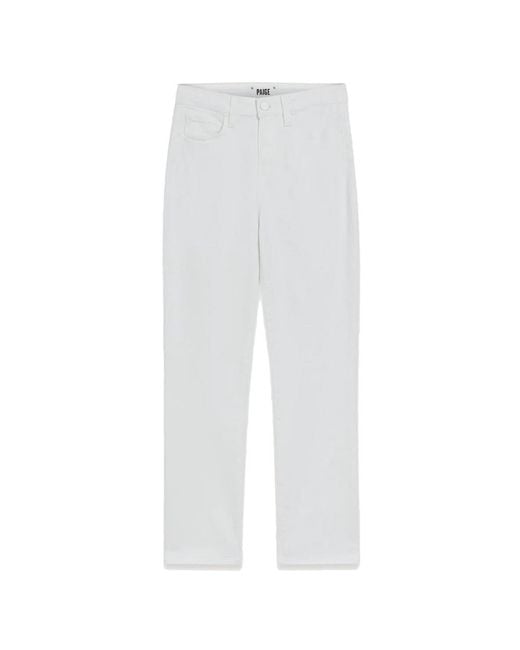 PAIGE White Cindy High Rise Crop Jeans