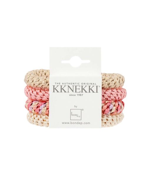 KKNEKKI Pink Hair Tie Bundle 4 Pack