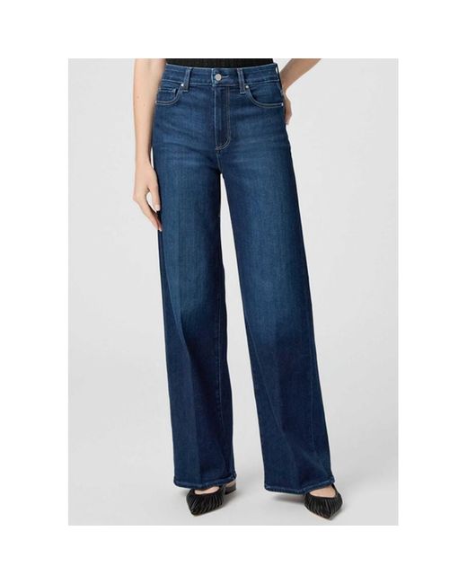 PAIGE Blue Anessa High Rise 31" Wide Leg Jeans