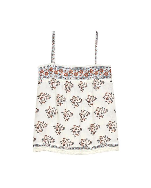 M.A.B.E White Stella Cotton Printed Cami