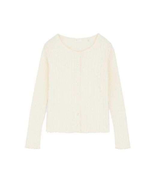 SKALL White Edie Jersey Pointelle Cardigan