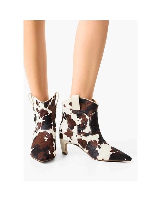 Woden White Dicte Animal Ankle Boots