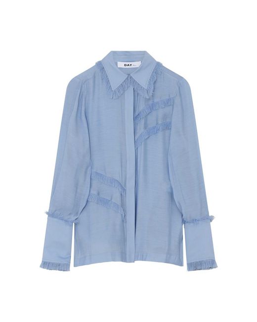Day Birger et Mikkelsen Blue Wio Fringed Shirt