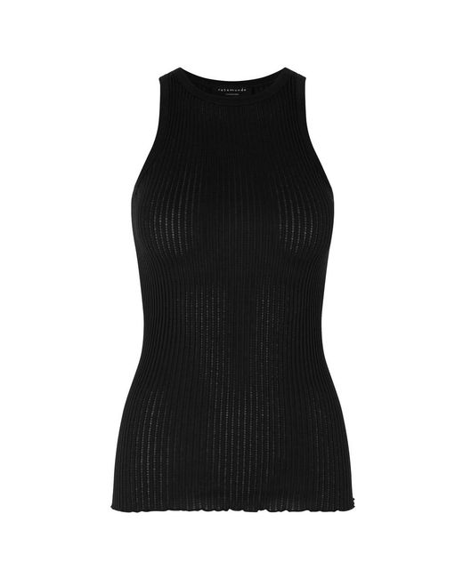Rosemunde Black Belize Ribbed Tank