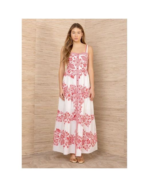 Hale Bob Pink Bardot Printed Maxi Dress