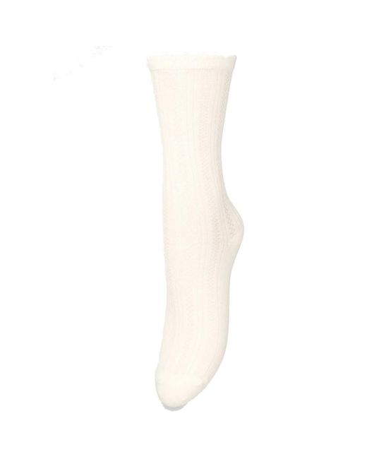 Becksöndergaard White Crochia Cotta Socks