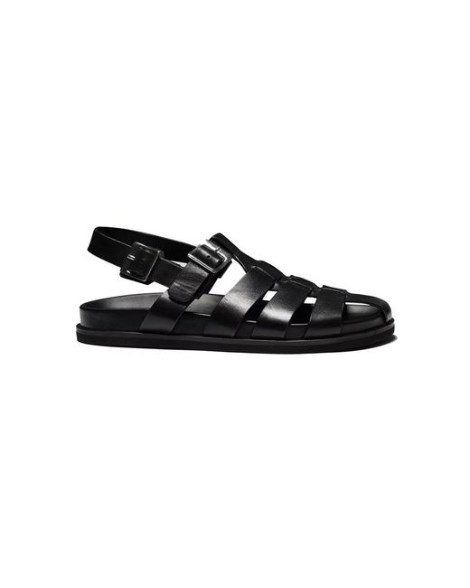 GRENSON Black Quinta Calf Leather Sandal