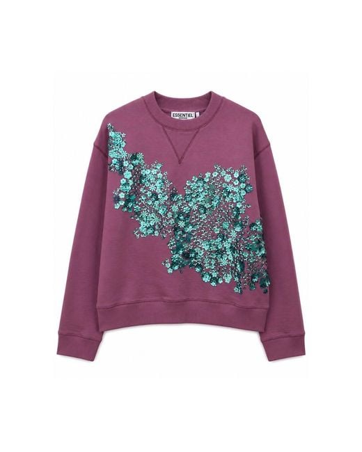 Essentiel Antwerp Purple Kruimel Embellished Sweatshirt