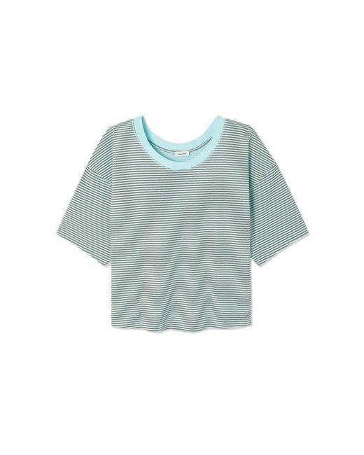 American Vintage Blue Gixy Striped T-Shirt