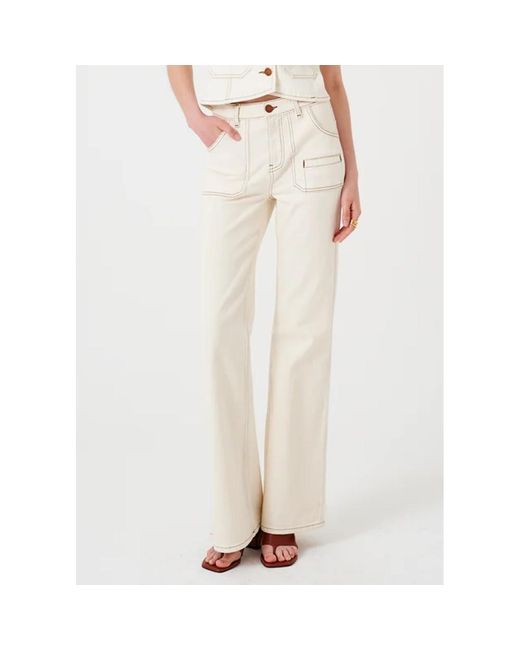 seventy + mochi White Queenie High Rise Flare Jeans