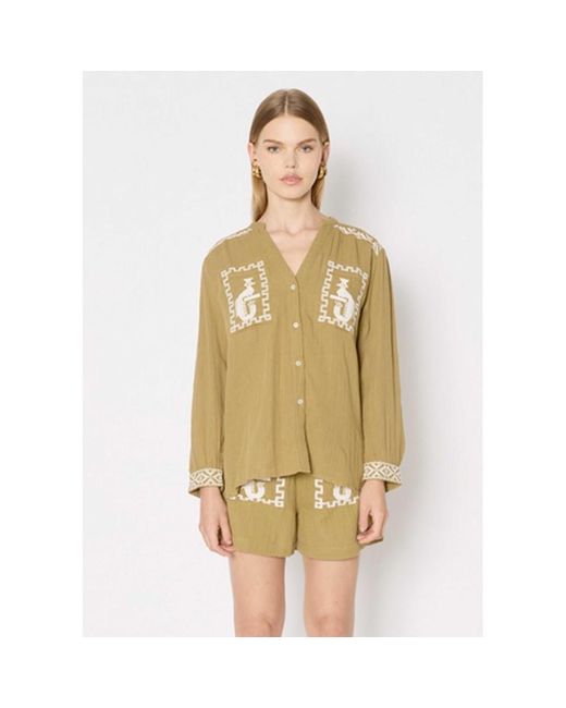 Berenice Metallic Calyx Cotton Blouse