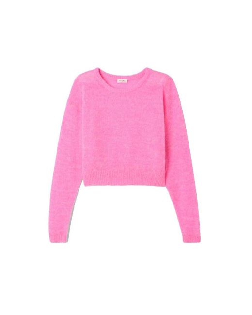American Vintage Pink Nuggy Cropped Wool Jumper