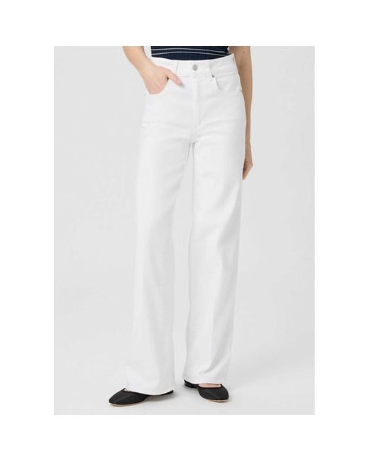 PAIGE White Sasha 32" High Rise Wide Leg Jean