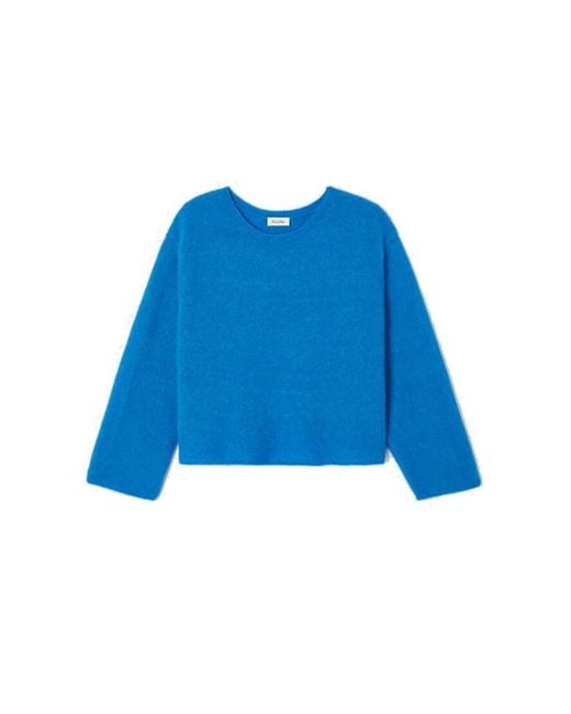 American Vintage Blue Vitow Alpaca Blend Jumper