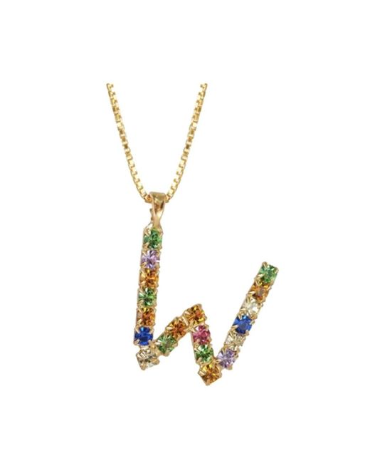 Caroline Svedbom Metallic Initial W Letter Necklace