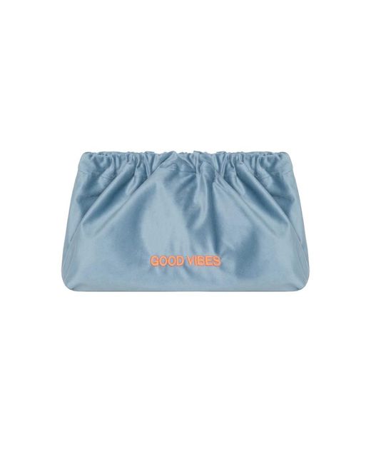 Sorbet Island Blue Velvet Clutch