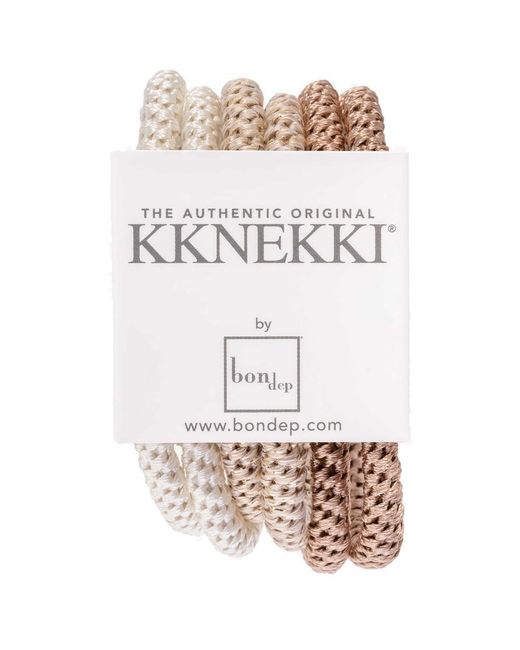KKNEKKI White Hair Tie Slim Bundle 6 Pack