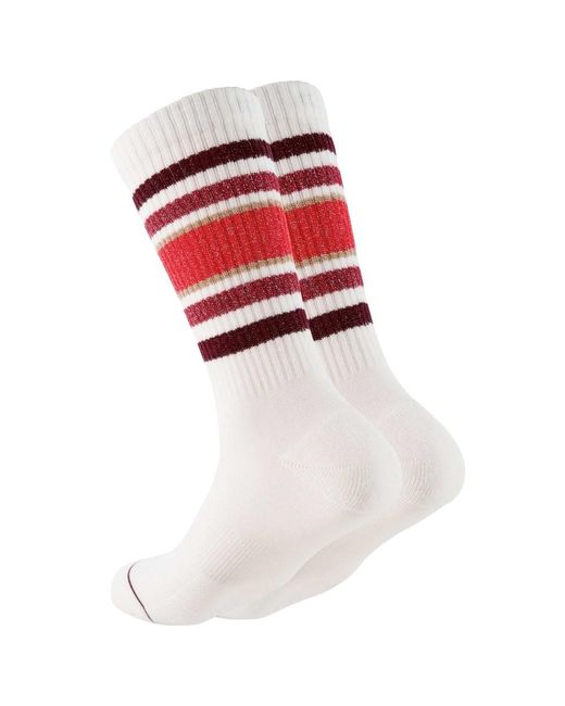 OOLY Red Organic Cotton Sporty Glitter Socks