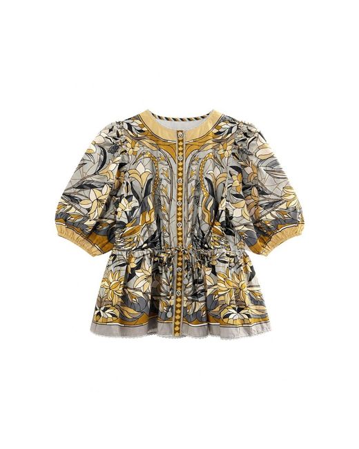 Farm Rio Natural Stained Glass Blouse