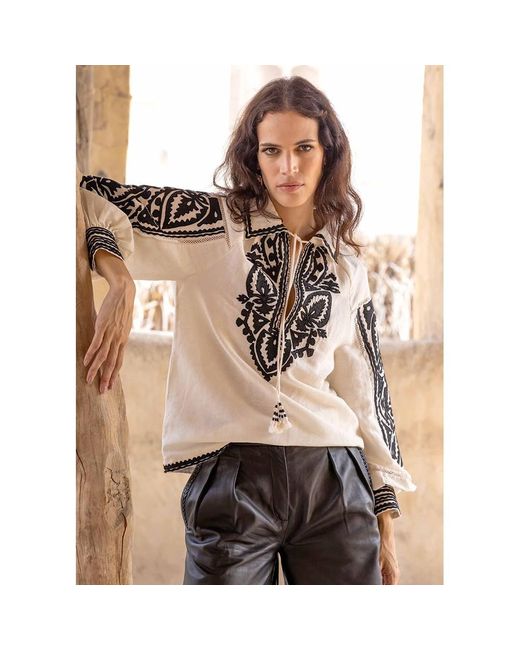 Scarlett Poppies Brown Rachel Linen Blouse