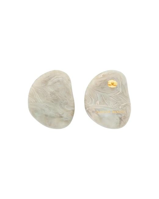Vanessa Baroni White Big Nugget Earrings