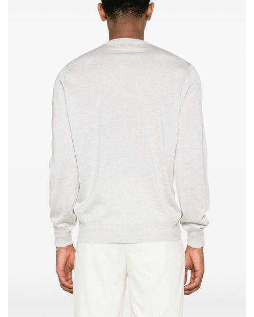 Brunello Cucinelli White Melange Sweater for men