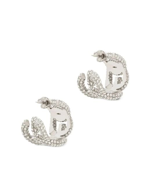 Dolce & Gabbana White Earrings With Crystals